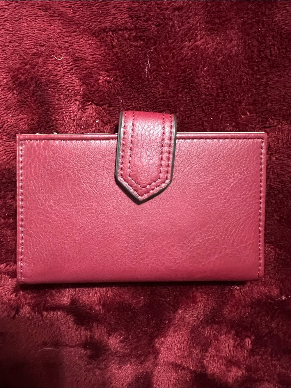 Women's Leather Snap Wallet in Deep Pink